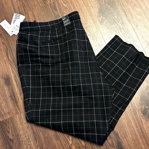 Amanda + Chelsea modern fit ankle pant 24 W black plaid NWT